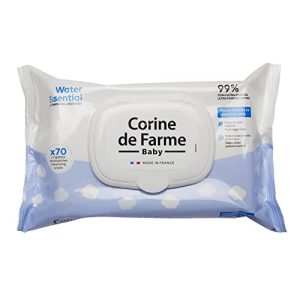 Corine de Farme Lingettes Bébé Nettoyantes x70 - Produit de Toilette Végétal pour Enfants - Usage en Douche et Change -