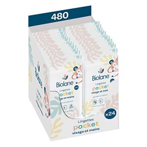 BIOLANE -Pack 24 Lingettes bébé nettoyantes et protectrices - P Téléphone - Peaux sensibles - 97% d'ingrédients naturel
