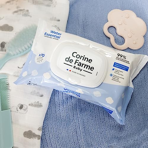 51dkmgabpyl.jpg Corine de Farme Lingettes Bébé Nettoyantes x70 - Produit de Toilette Végétal pour Enfants - Usage en Douche et Change -