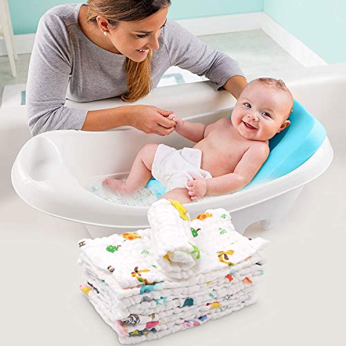 51zzkpecifl.jpg ABirdon Débarbouillettes Bébé en Coton Biologique 100%, Réutilisables, 10PCS, 30x30 cm, Douces et Lavables pour Nouveaux