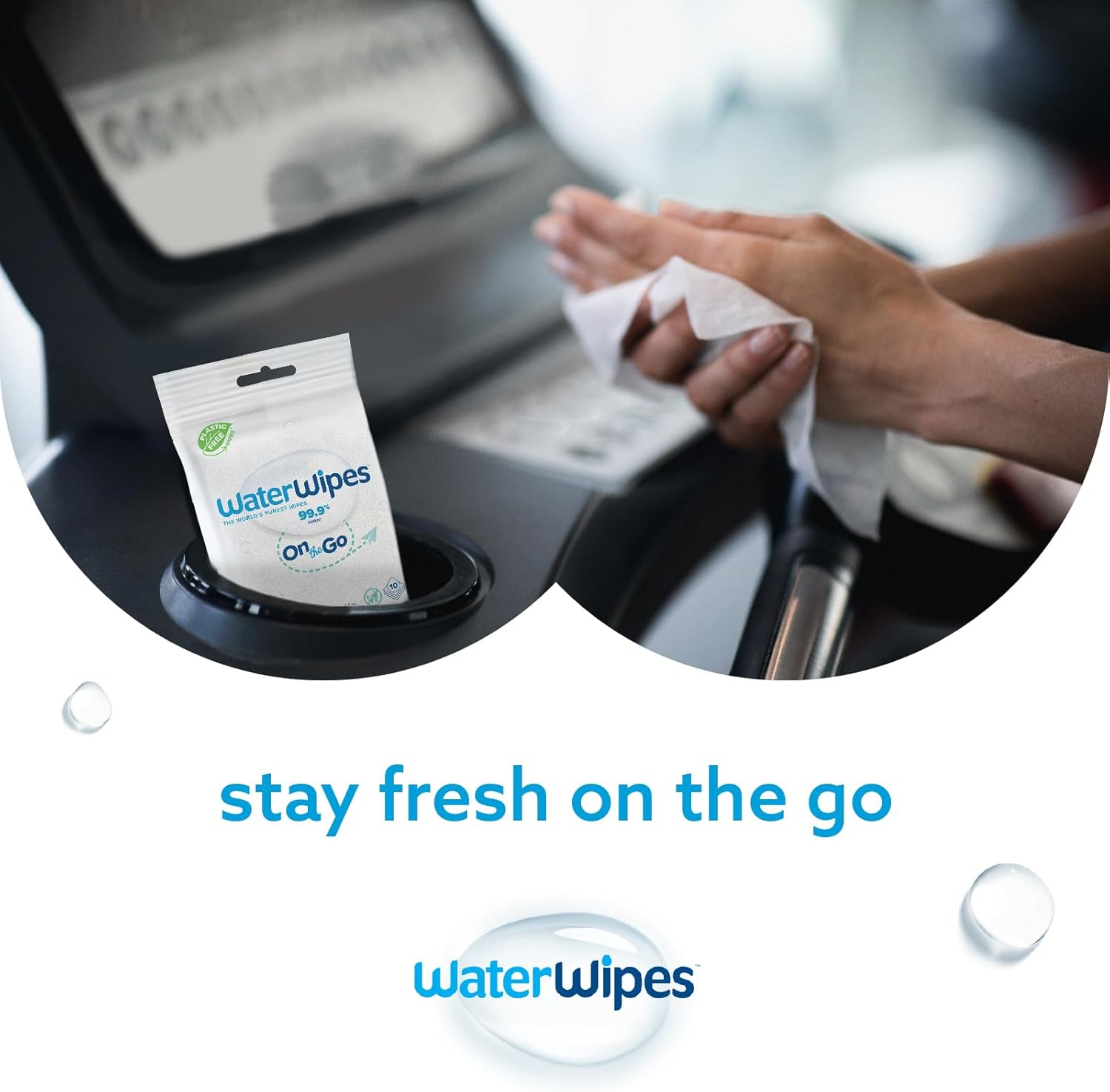 lingettes waterwipes sans plastique on the go, 99,9 % d’eau purifiée, sans parfum, douces pour la peau, 28 lingettes humides lingettes waterwipes sans plastique on the go, 99,9 % d’eau purifiée, sans parfum, douces pour la peau, 28 lingettes humides