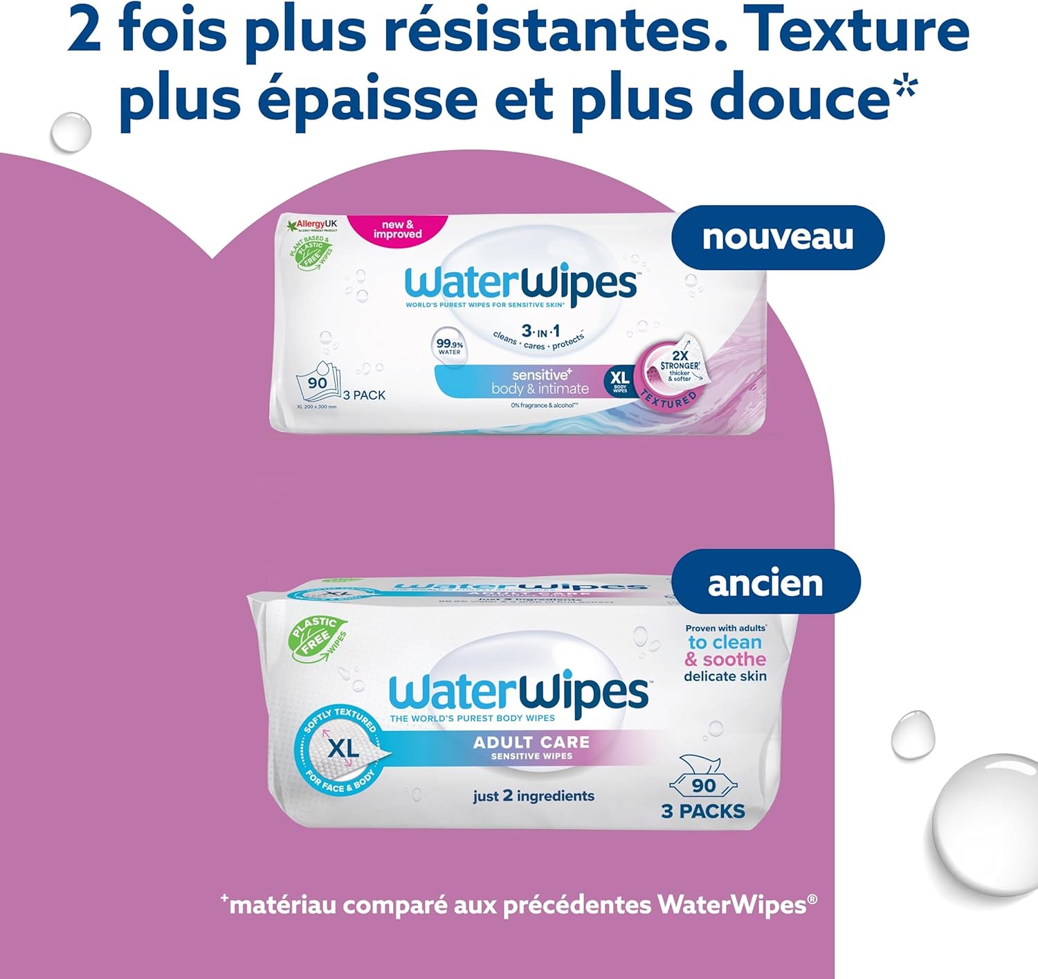 waterwipes sensitive+ – lingettes corps et intimes pour adultes, 90 lingettes (3 paquets) – 3 en 1 : nettoient, protègent et apaisent – 99,9 % d’eau purifiée – sans parfum waterwipes sensitive+ – lingettes corps et intimes pour adultes, 90 lingettes (3 paquets) – 3 en 1 : nettoient, protègent et apaisent – 99,9 % d’eau purifiée – sans parfum