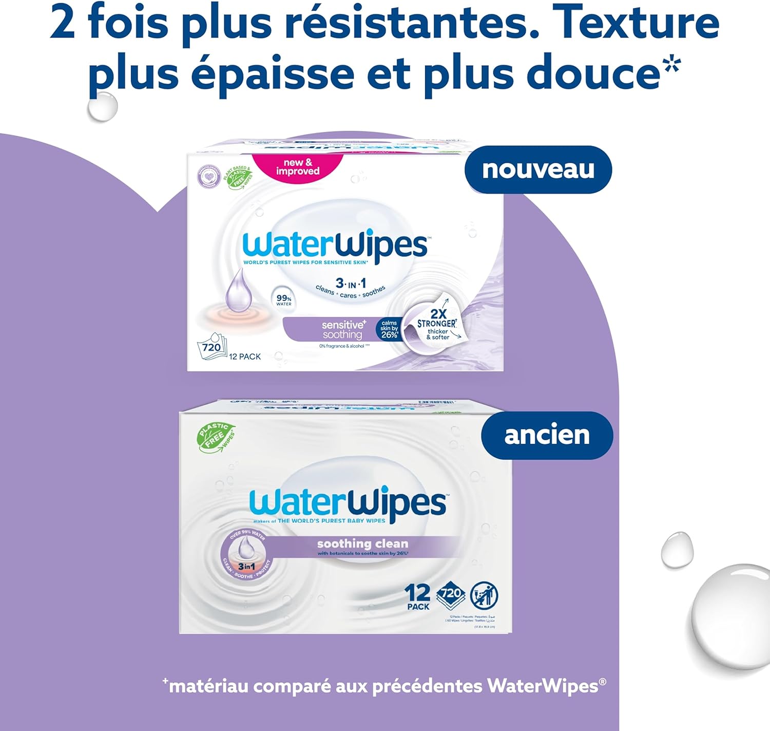 lingettes waterwipes sensitive+ soothing clean – 360 unités (6 paquets) | 3 en 1 : nettoient, apaisent et protègent | 99 % d’eau pure et extraits botaniques | sans parfum lingettes waterwipes sensitive+ soothing clean – 360 unités (6 paquets) | 3 en 1 : nettoient, apaisent et protègent | 99 % d’eau pure et extraits botaniques | sans parfum