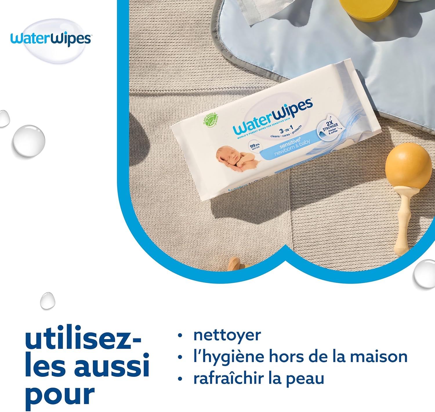 lingettes bébé waterwipes sensitive+ 240 unités | 99,9 % d’eau pure | sans parfum | nettoient, protègent et hydratent lingettes bébé waterwipes sensitive+ 240 unités | 99,9 % d’eau pure | sans parfum | nettoient, protègent et hydratent